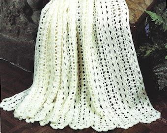 Vintage Crochet Pattern Lacy Victorian Afghan Bed Cover PDF Instant