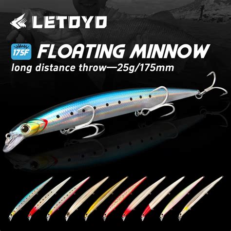 LETOYO Se Uelo Duro Flotante Minnow Jerkbait Andador De Superficie Para