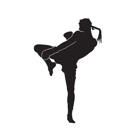 Male Muay Thai Martial Arts Fighter Vector Silhouette 13081131 Vector