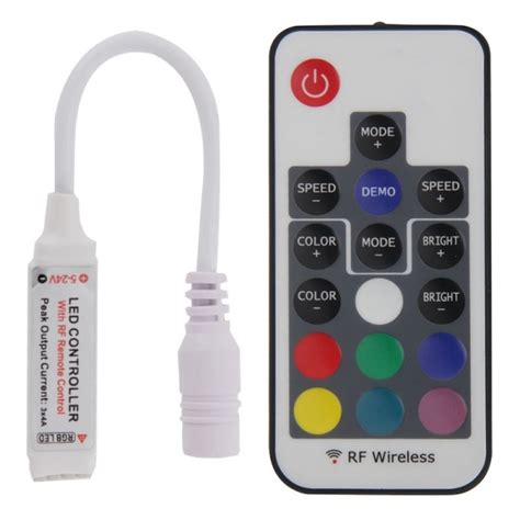 Dc 5v 24v Mini 17 Keys Rgb Led Controller With Rf Wireless Remote Control For Rgb Led Light