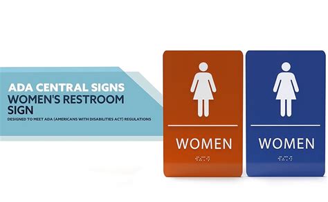 Amazon ADA CENTRAL SIGNS 6 X9 Womens Restroom Sign ADA