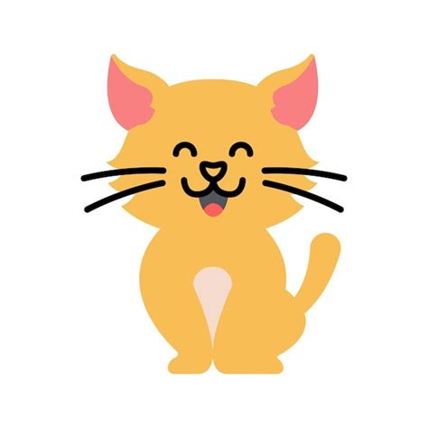 Gato bebê fofo animal sorridente engraçado ilustração em vetor plana