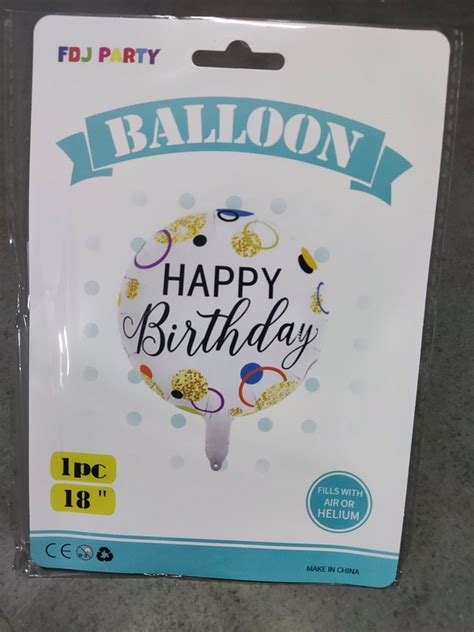 Mix Color Helium Happy Birthday Foil Balloon Packaging Type Single