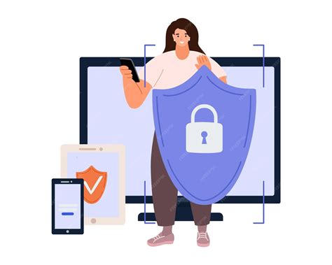 Premium Vector | Cyber safety cyber security and privacy concept Woman