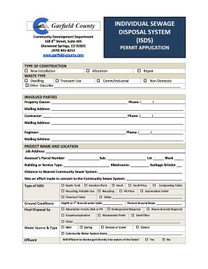 Fillable Online Individual Sewage Disposal System Isds Permit