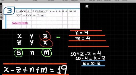 Calcula El Valor De X Z N M Si Xyz Zyx Nm Con Resoluci N