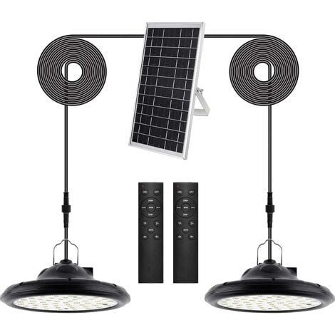 2 Teste Lampada A Sospensione Solare 100LED Luce Solare Led Esterno