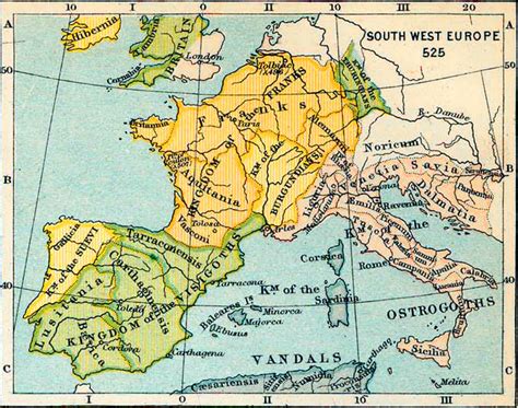 Map of South West Europe 525