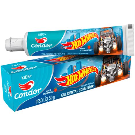 Gel Creme Dental Condor Hot Wheels Kids Flúor Morango g Shopee Brasil