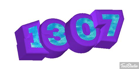 1307 Number Animated GIF Logo Designs