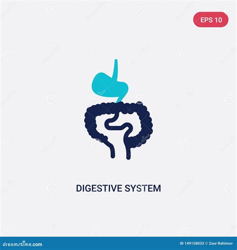 Two Color Digestive System Vector Icon From Human Body Parts Concept