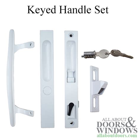 Keyed Handle Set For Sliding Patio Door Flush Mount Standard Hook