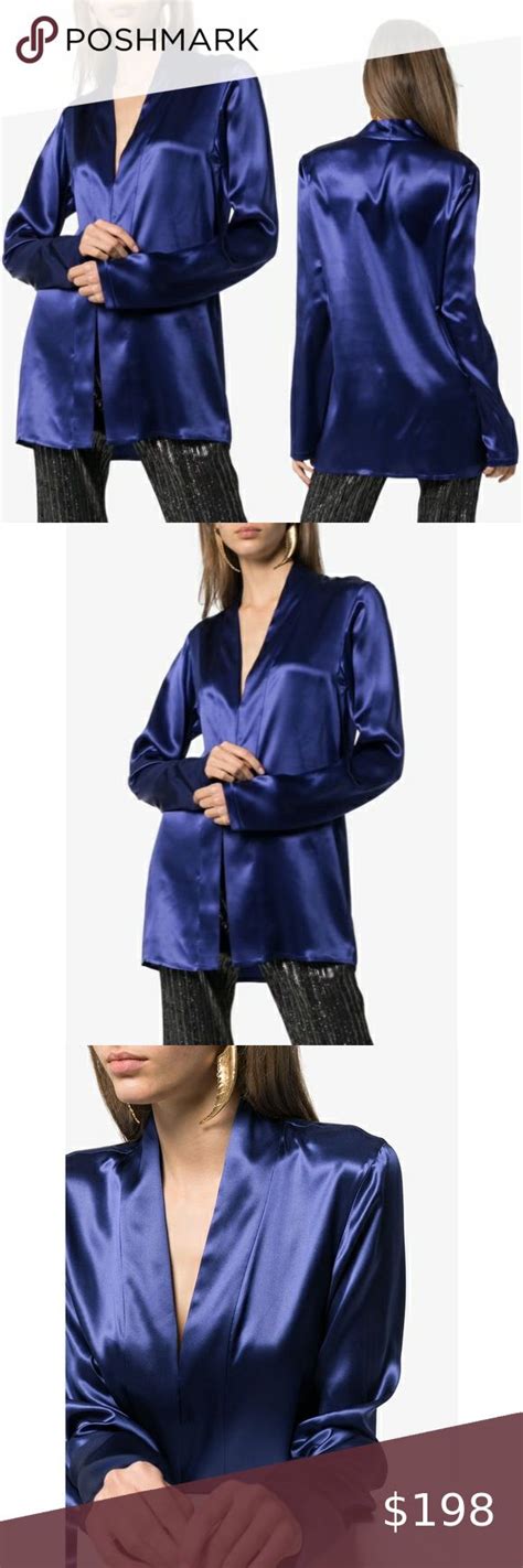 Haider Ackermann Shawl Collar Silk Satin Blouse Silk Satin Blouse