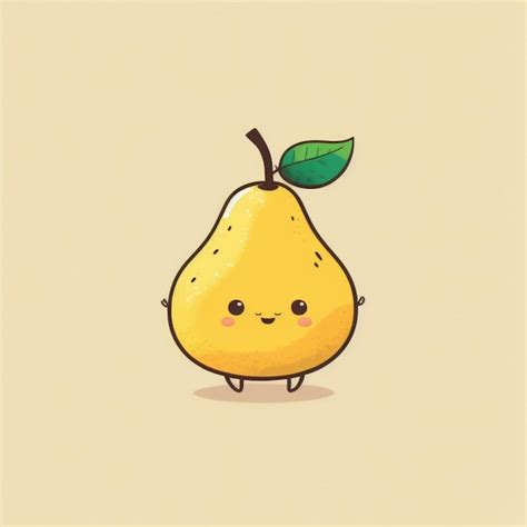 Premium Photo Kawaii Pear Funny Vegetables Cartoon Character Vector