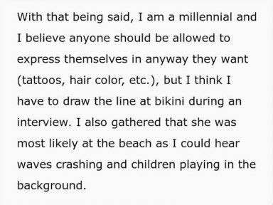 Woman Asks A Recruiter Why She Wasnt Hired After She Took The Interview In Her Bikini Defused