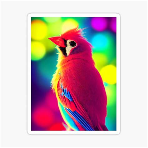 "NEON RED CARDINAL BIRD" Sticker for Sale by GloriaSanchez | Redbubble