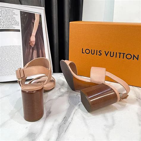 Giày Cao Gót Nữ Louis Vuitton LV Horizon Sandal Màu Hồng Nude Size 38 5 Vua Hàng Hiệu