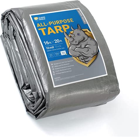 GUARD SHIELD Tarps Heavy Duty Waterproof 10x20 Feet Black Poly Tarp