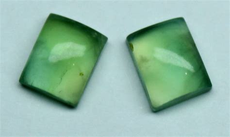 Prehnite Pair Gemstone Natural Prehnite Cabochon X Mm Rectangle