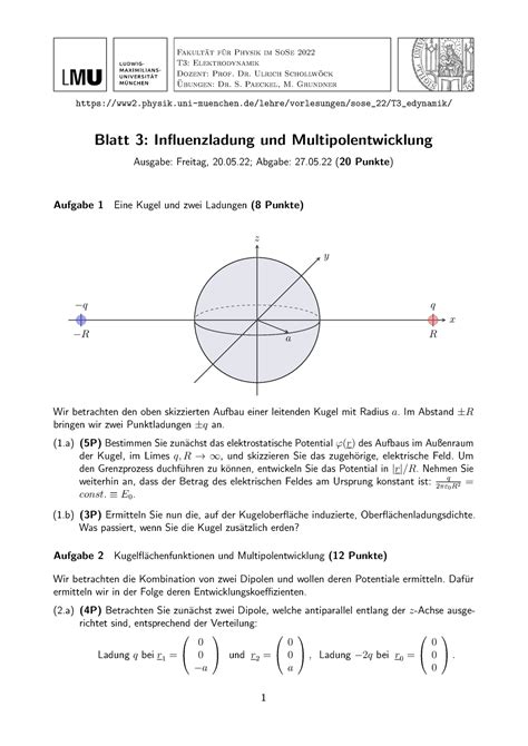 Exercise Fakult At F Ur Physik Im Sose T Elektrodynamik