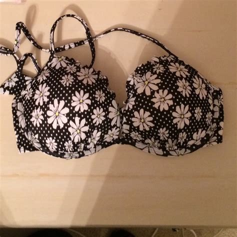 La Hearts Tops Pacsun La Hearts Black Polkadot And Daisy Bikini Poshmark