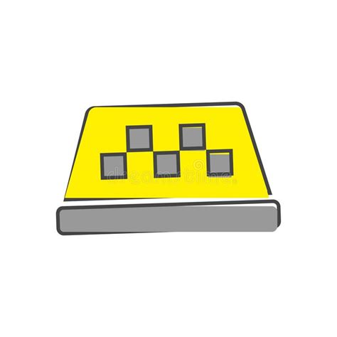 Taxi Checkers Vector Icon Cartoon Style On White Isolated Background