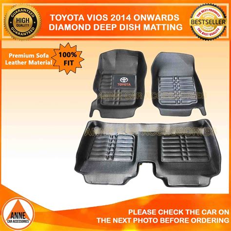 5D Diamond Deep Dish Matting For Toyota Vios Gen3 Gen4 Yaris Sedan 2014