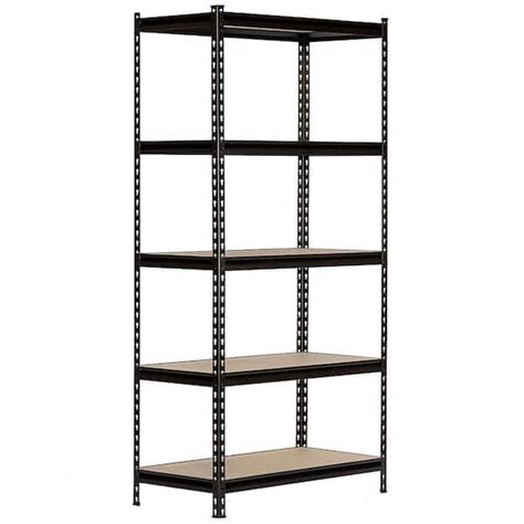 KING S RACK Black 5 Tier Boltless Tier Height Adjustable Garage Steel