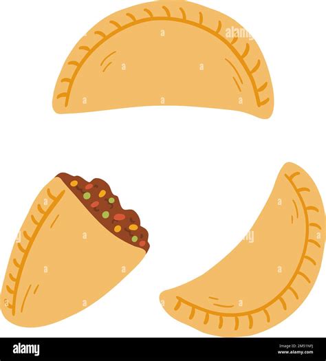 Empanadas en estilo plano de dibujos animados Ilustración vectorial