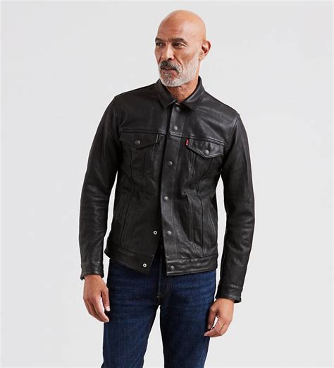 Leather Trucker Jacket Black Levis® Us