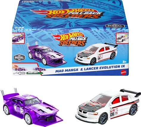 Hot Wheels Pull Back Speeders Set Of Toy Cars In Scale Pull Cars Backward Release