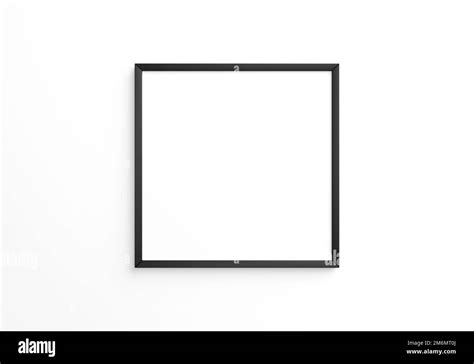 Black Square Frame Mockup On White Wall 3d Rendering Stock Photo Alamy