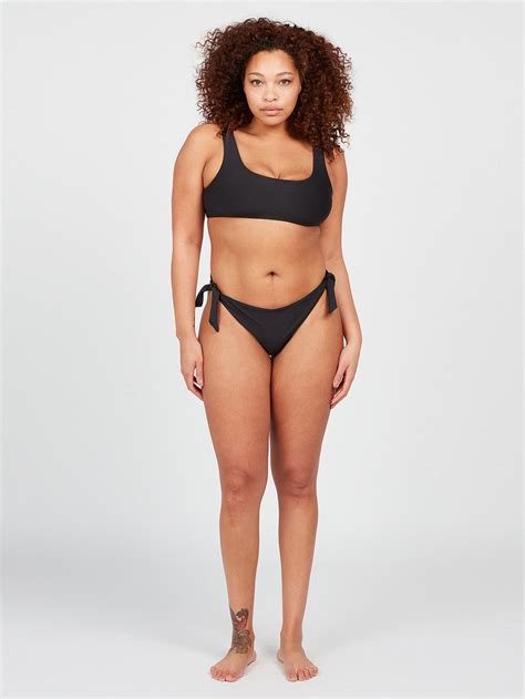 Simply Seamless Scoop Plus Size Bikini Top Black Volcom Us