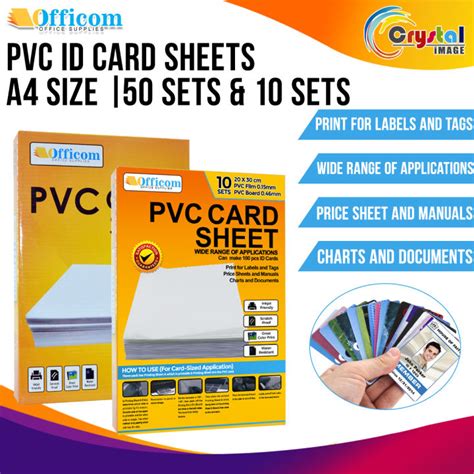 Officom PVC ID Card Sheet A4 Size 50 SETS 10 SETS PVC ID Card Sheet