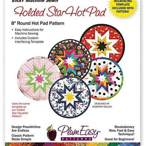 INTERFACING TEMPLATE REFILLS Folded Star Hot Pad Round Etsy