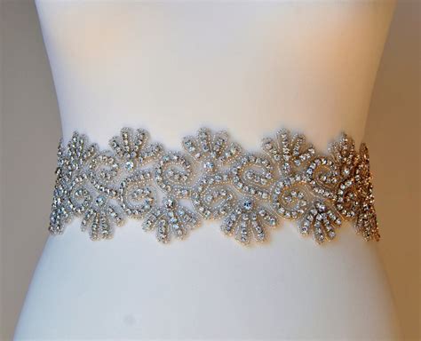 3 Wide Stunning Crystal Bridal Sashwedding Dress Sash Etsy