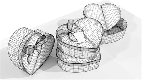 Heart Shaped Gift Box - 3D Model by 3Dmae