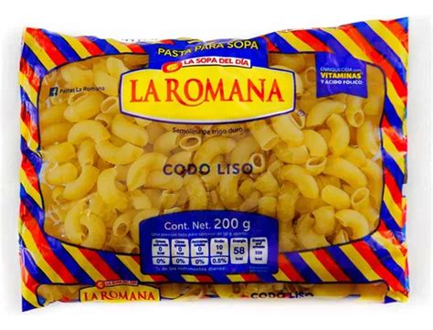 Pasta Para Sopa La Romana Codo Liso 200g