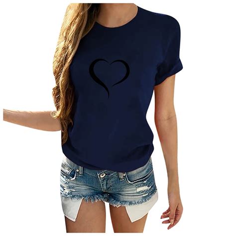 GERsome Women Valentine S Day Love Heart Graphic Tees Shirt Short