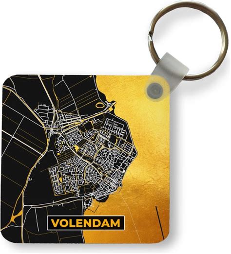 Sleutelhanger Uitdeelcadeautjes Plattegrond Volendam Goud