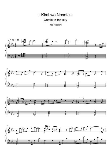 Joe Hisaishi Innocent Castle In The Sky Sheet Music Midi