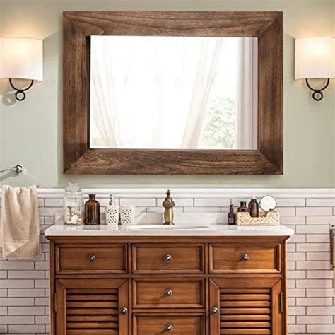 Amazon TETOTE 48x36 Inch Wood Framed Mirror For Bathroom Wall