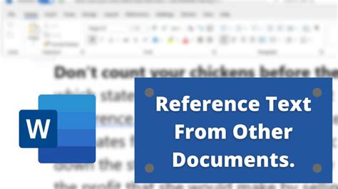 How To Reference Text From Other Documents In Microsoft Word