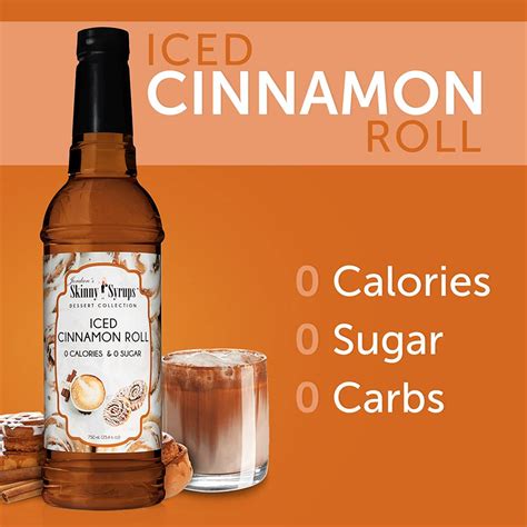 Jordans Skinny Gourmet Syrups Sugar Free Iced Cinnamon Roll Syrup 254 Fluid Ounce