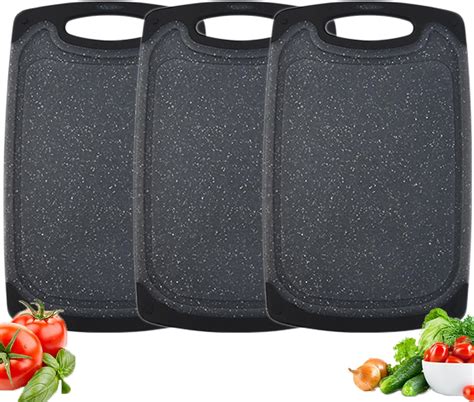 Moritz Moritz 2 X Granite Chopping Board Set Black White 25 X 15 Cm