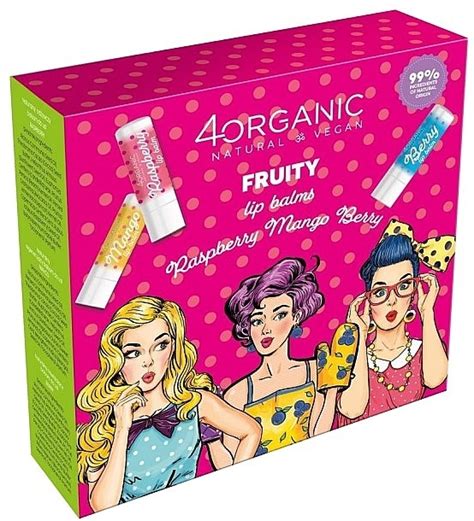 Комплект балсами за устни 4organic Pin Up Girl Lip Balm 3x5g