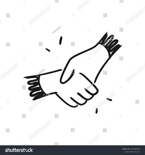 Hand Drawn Sketch Illustration Handshake Partnership Stock Vector ...