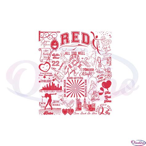 RED Taylor Swift Album Taylor Swift Song SVG Cutting Files - Oladino