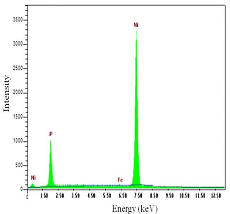 EDS analysis of Ni-P coating. The location of EDS point analysis of the ...