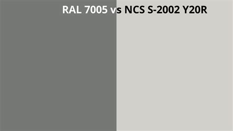 Ral 7005 Vs Ncs S 2002 Y20r Ral Colour Chart Uk